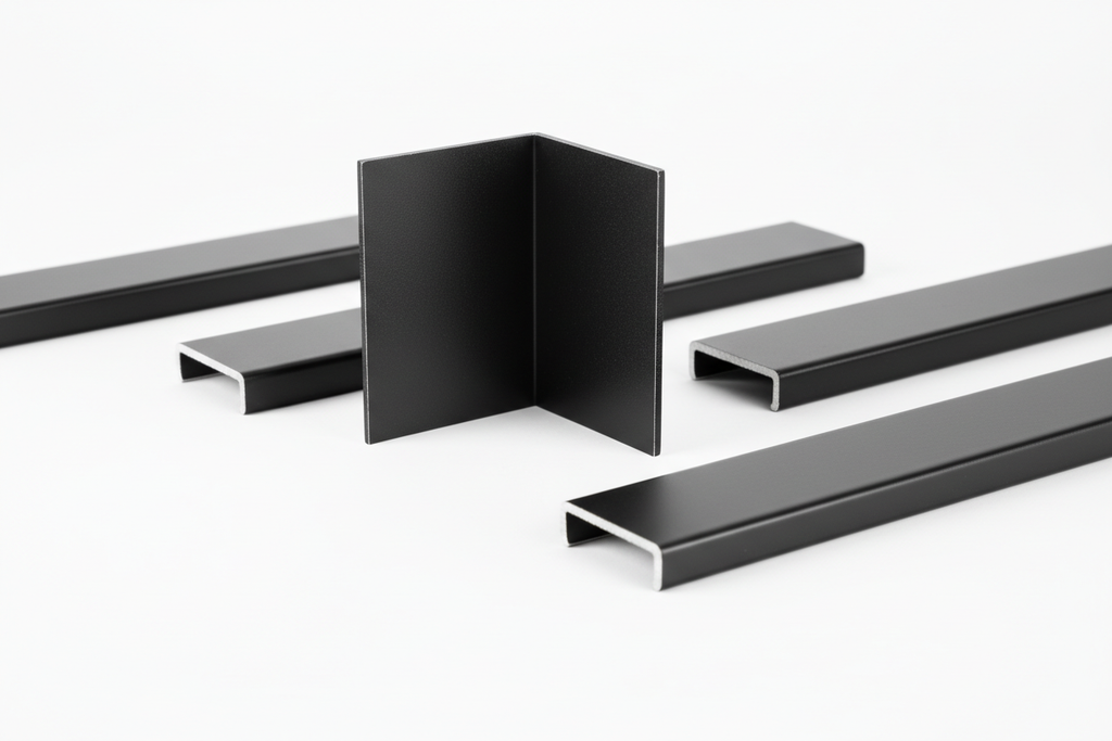 CORNER PROFILE WASHROOM CUBICLE BLACK COLOR