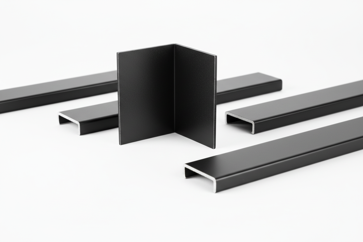 CORNER PROFILE WASHROOM CUBICLE BLACK COLOR